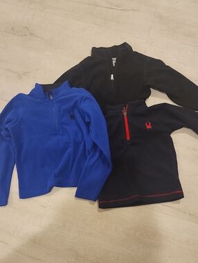 Spyder Kids Half-Zip Sweatshirts in Blue and Black